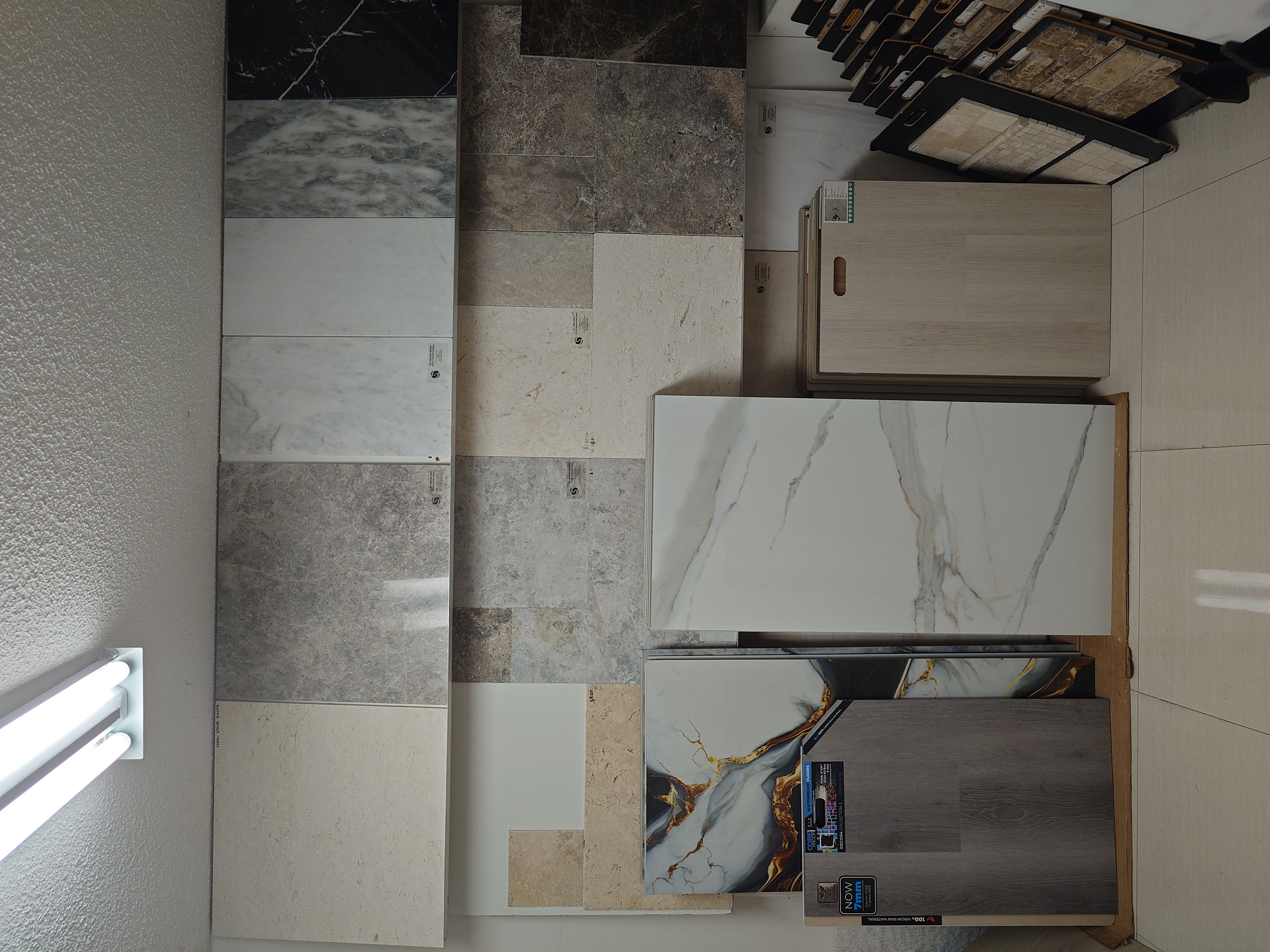 Tile wall display in the showroom
